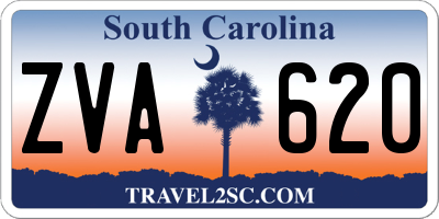 SC license plate ZVA620