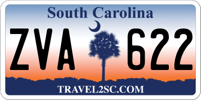 SC license plate ZVA622