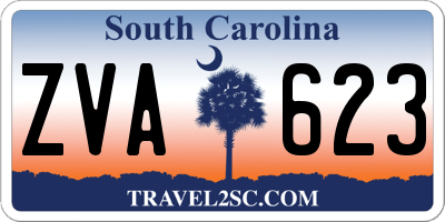 SC license plate ZVA623