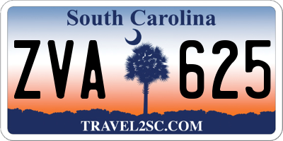 SC license plate ZVA625