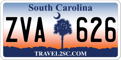 SC license plate ZVA626