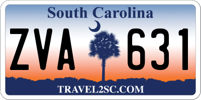 SC license plate ZVA631