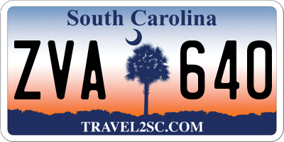 SC license plate ZVA640