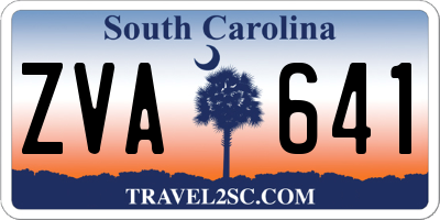SC license plate ZVA641