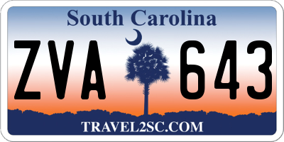 SC license plate ZVA643