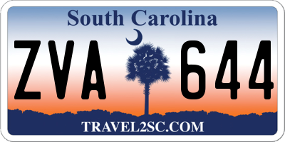 SC license plate ZVA644