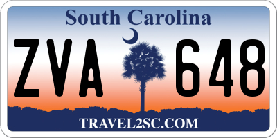 SC license plate ZVA648