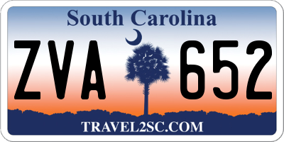 SC license plate ZVA652