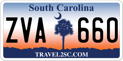 SC license plate ZVA660