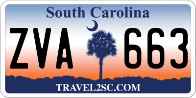 SC license plate ZVA663