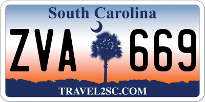 SC license plate ZVA669