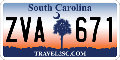 SC license plate ZVA671