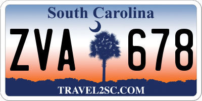 SC license plate ZVA678