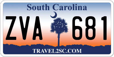 SC license plate ZVA681