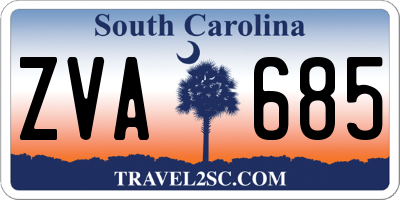 SC license plate ZVA685