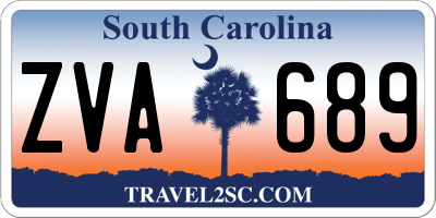 SC license plate ZVA689