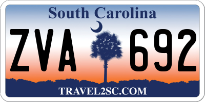 SC license plate ZVA692