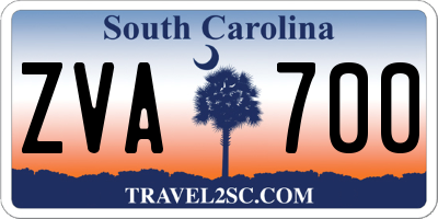 SC license plate ZVA700