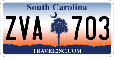 SC license plate ZVA703