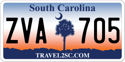 SC license plate ZVA705