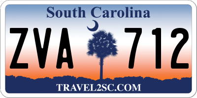 SC license plate ZVA712