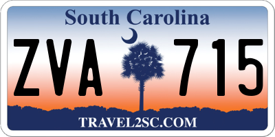 SC license plate ZVA715