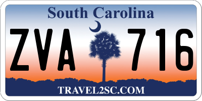 SC license plate ZVA716