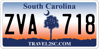 SC license plate ZVA718