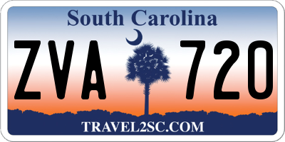 SC license plate ZVA720
