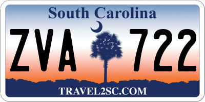SC license plate ZVA722