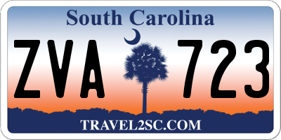SC license plate ZVA723