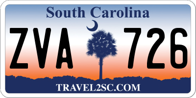 SC license plate ZVA726