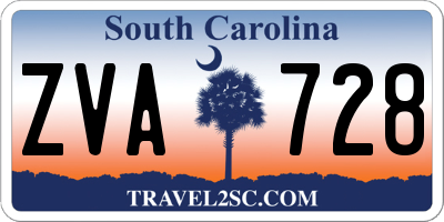 SC license plate ZVA728