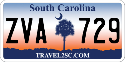 SC license plate ZVA729