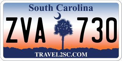 SC license plate ZVA730