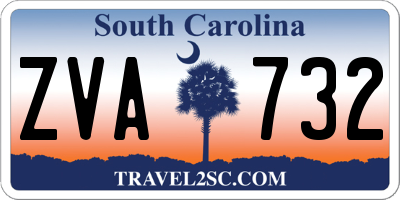 SC license plate ZVA732