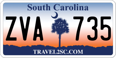 SC license plate ZVA735