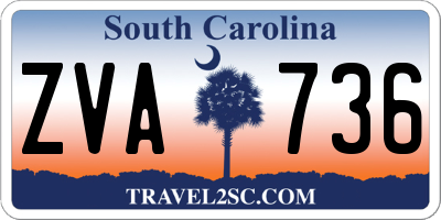 SC license plate ZVA736