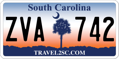 SC license plate ZVA742
