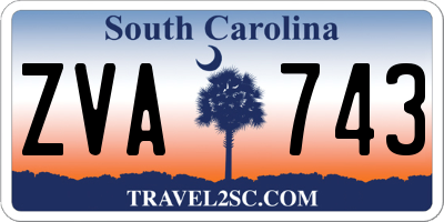 SC license plate ZVA743