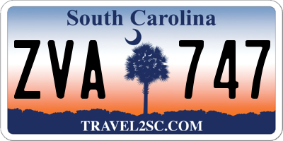 SC license plate ZVA747