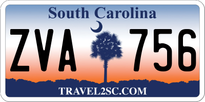 SC license plate ZVA756