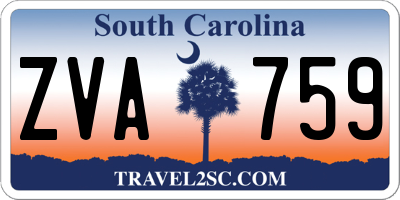 SC license plate ZVA759