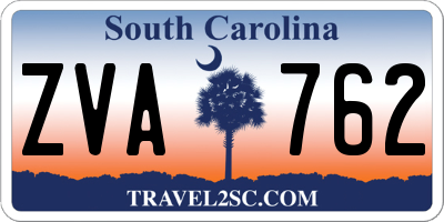 SC license plate ZVA762