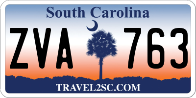 SC license plate ZVA763