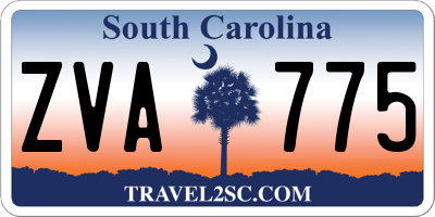 SC license plate ZVA775