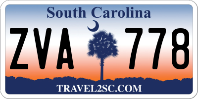 SC license plate ZVA778