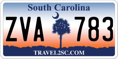SC license plate ZVA783