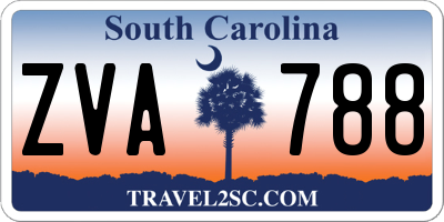 SC license plate ZVA788