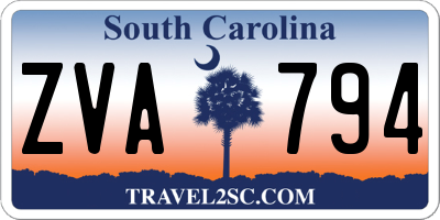 SC license plate ZVA794